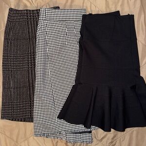 Akris Punto Black and White Pencil Skirt Trio
